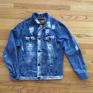 Distressed denim jacket